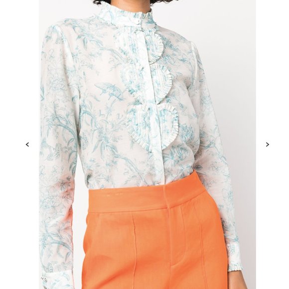 Alice + Olivia Tops - Alice + Olivia | Kurt ruffle pintuck blouse